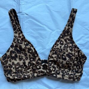 New without tags Aerie Leopard Scoop Neck Bikini Top